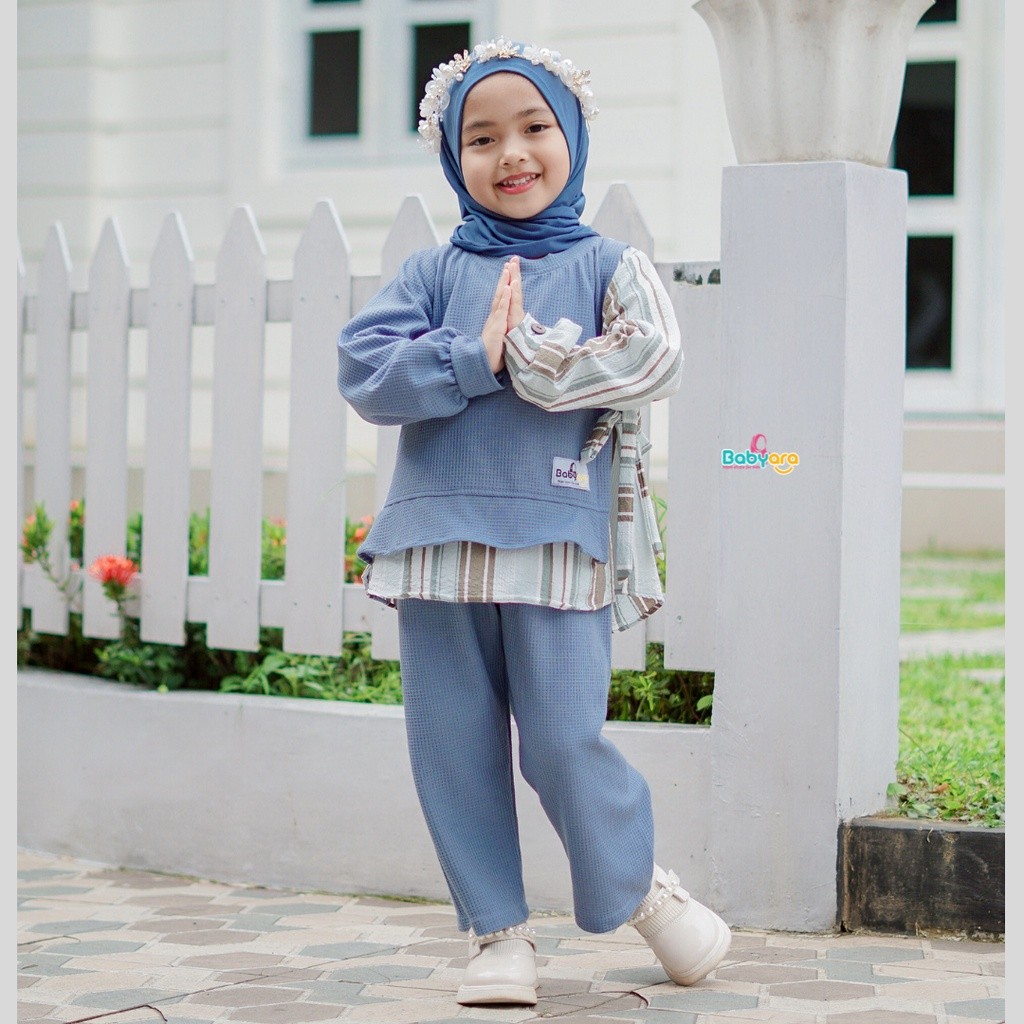 BA88YH Kanza oneset/oneset kanza/pakaian fashion anak perempuan/setelan stelan anak perempuan/cardig