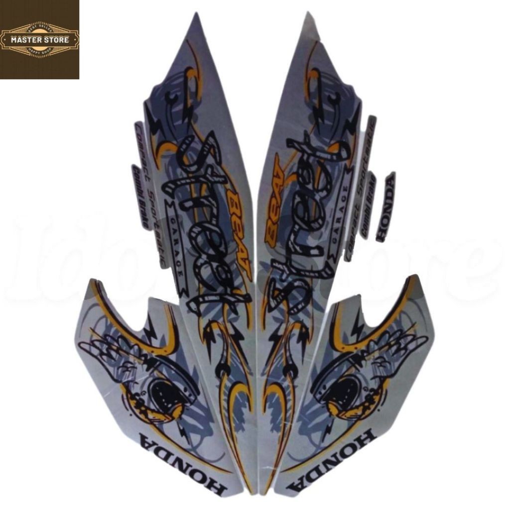Sticker Striping Motor Honda Beat Street New 2021 Silver Hitam list body motor beat