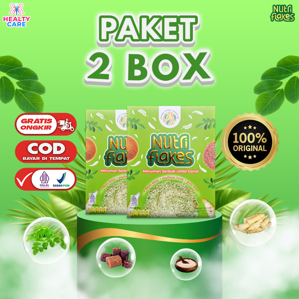 

Nutriflakes 2 Box Sereal Umbi Garut Mengatasi Asam Lambung Gerd Akut Pada Pria Wanita Original