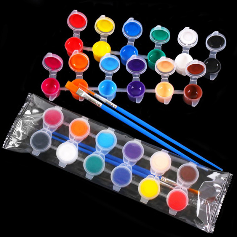 

12 Colors Acrylic Paints with 2 Brushs DIY Graffiti Pigment Set for Oil Painting Paint Set