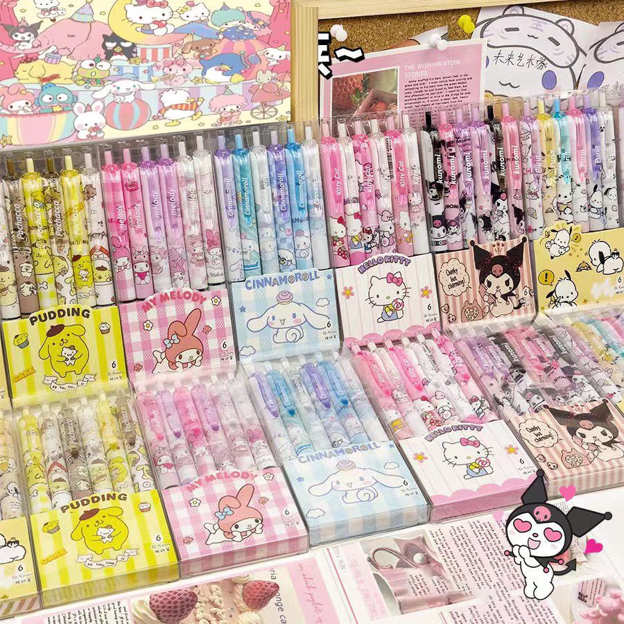 

TERMURAH! PULPEN MEKANIK 1 SET ISI 6 PCS MOTIF SANRIO CHARACTERS KAWAII CUTE ATK