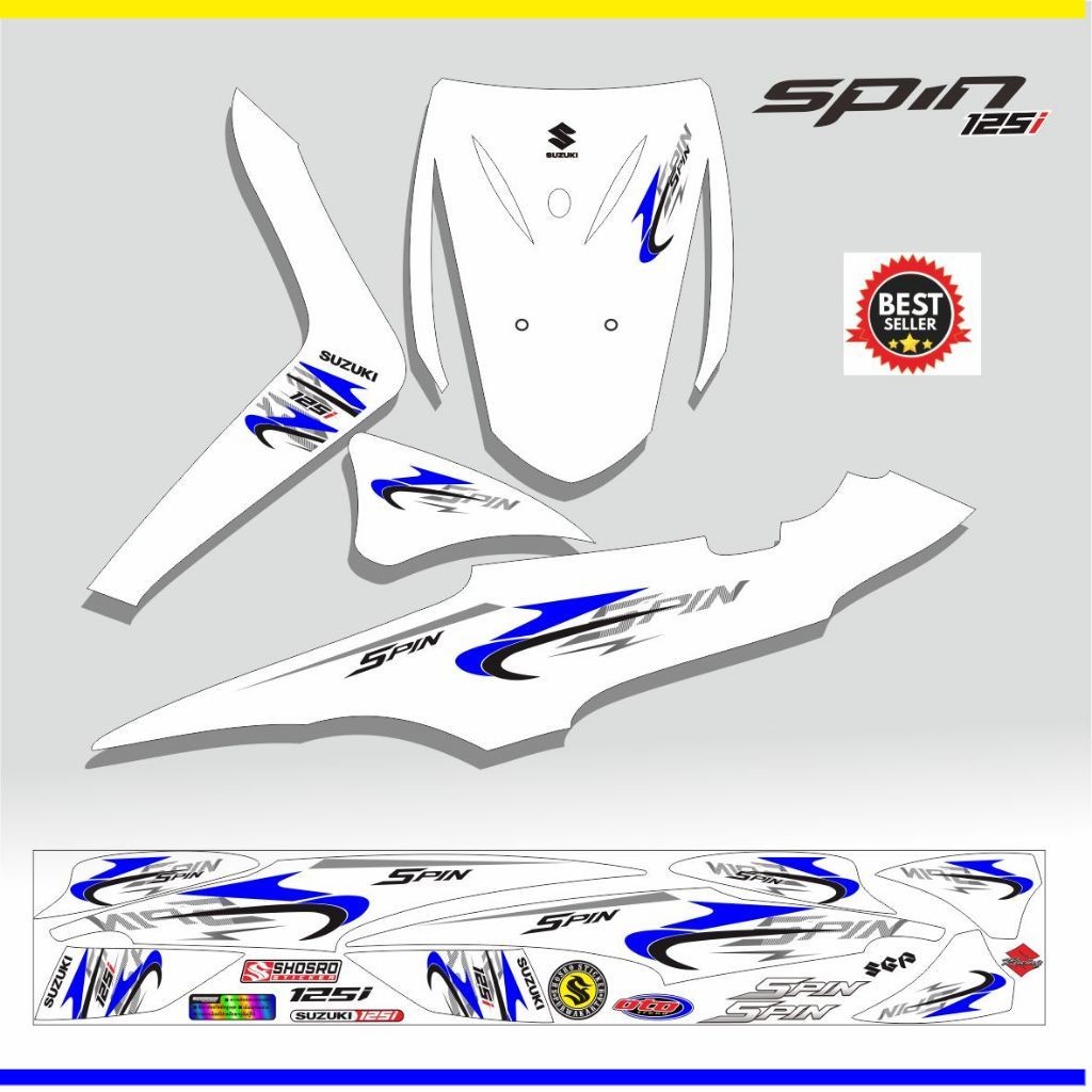 SETIKER VARIASI VARIASI MOTOR SPIN / STIKER SPIN / STRIPING SPIN 125 SETIKER