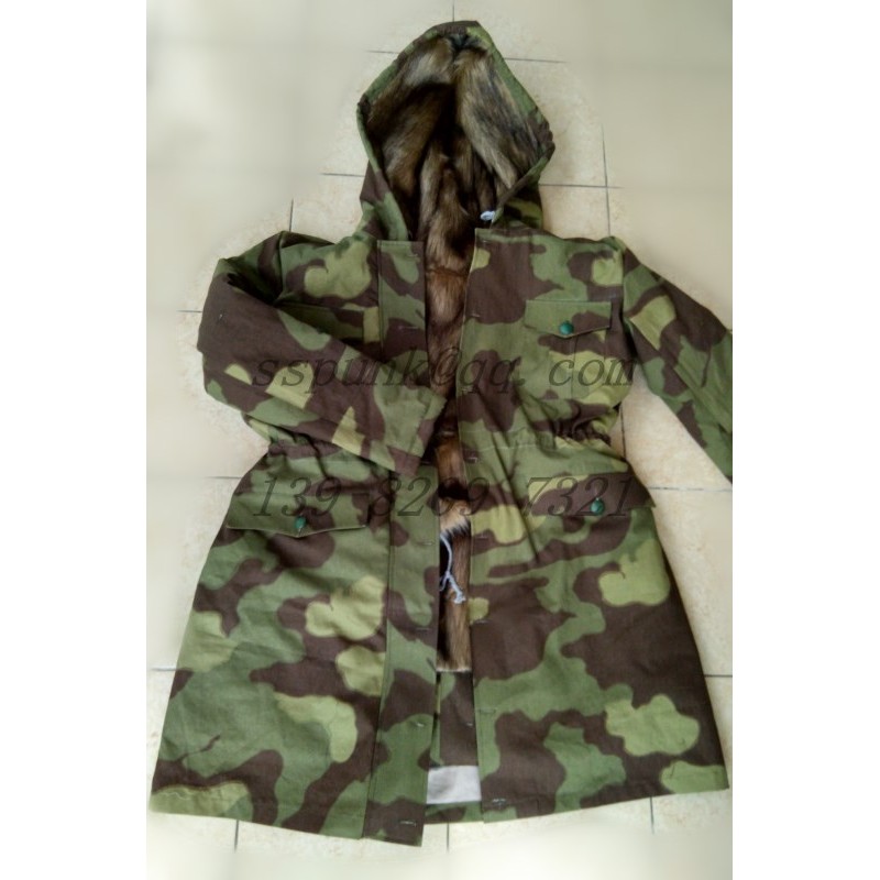 WW2 WWII GERMAN M43 ITALIAN CAMO RABBIT FUR WINTER PARKA GREAT COAT IN SIZES