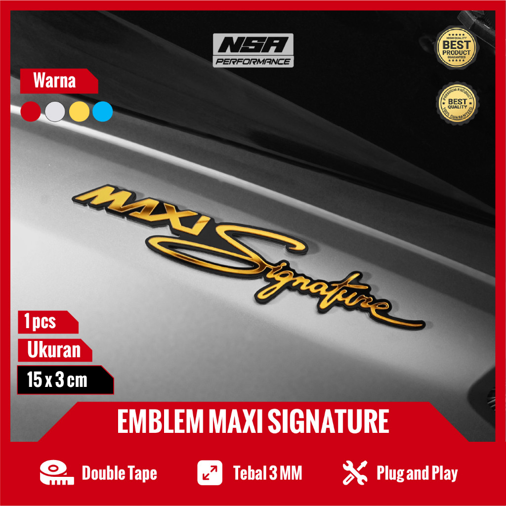 NSA 1PCS EMBLEM MAXI SIGNATURE NMAX XMAX LOGO MAXI SIGNATURE AEROX MAXI SIGNATURE LOGO YAMAHA MAXI S