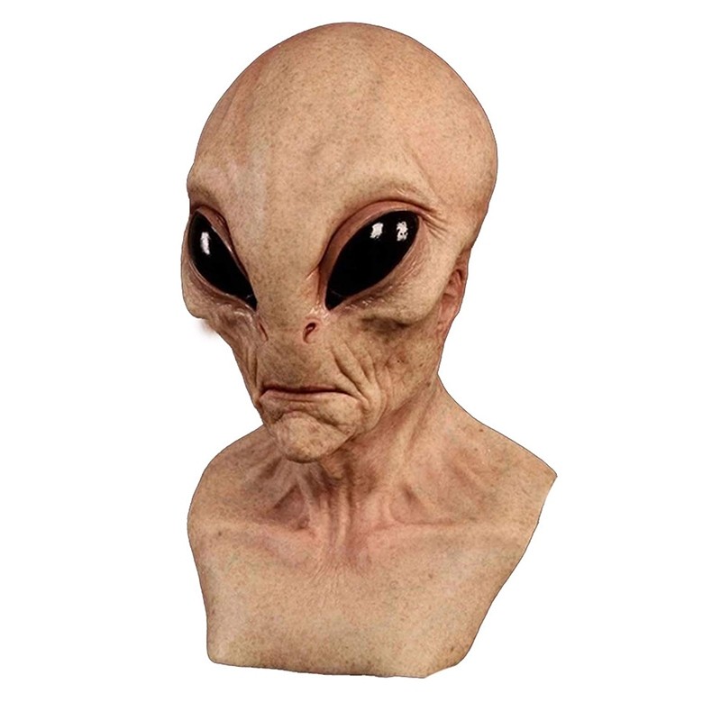 Topeng Alien Ufo Latex Mask Halloween Topeng Wajah Cosplay