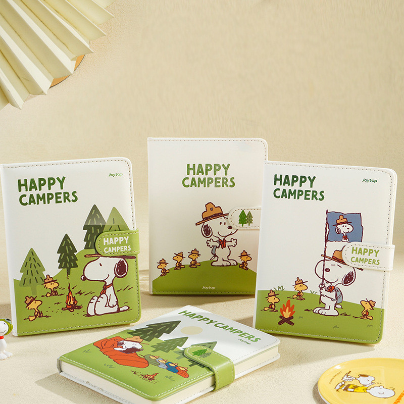 

4pcs Snoopy Co-branded Magnetic Buckle A5 Cartoon Color Page Notebook Week Plan Notepad This Student Stationery Wholesale