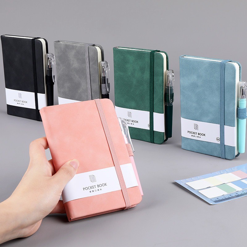 

A6/A7 Pocket Notepad Sketchbook Portable 100 Sheets Portable Mini Notebook Not Drop Pages 5 Colors Notebooks And Journals