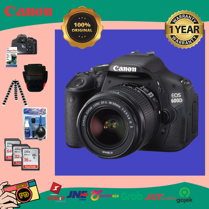 CANON EOS 600D KIT 18-55MM IS II / KAMERA CANON 600D - ORIGINAL & BARU - DISTRIBUTOR, BO