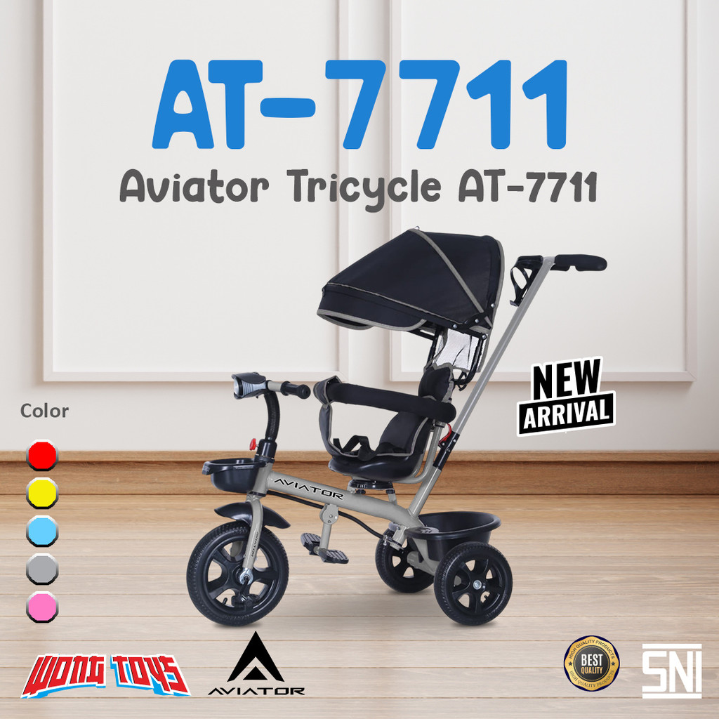 Aviator Tricycle AT-7711 (AT-7711) - Mainan Sepeda Roda 3 Anak