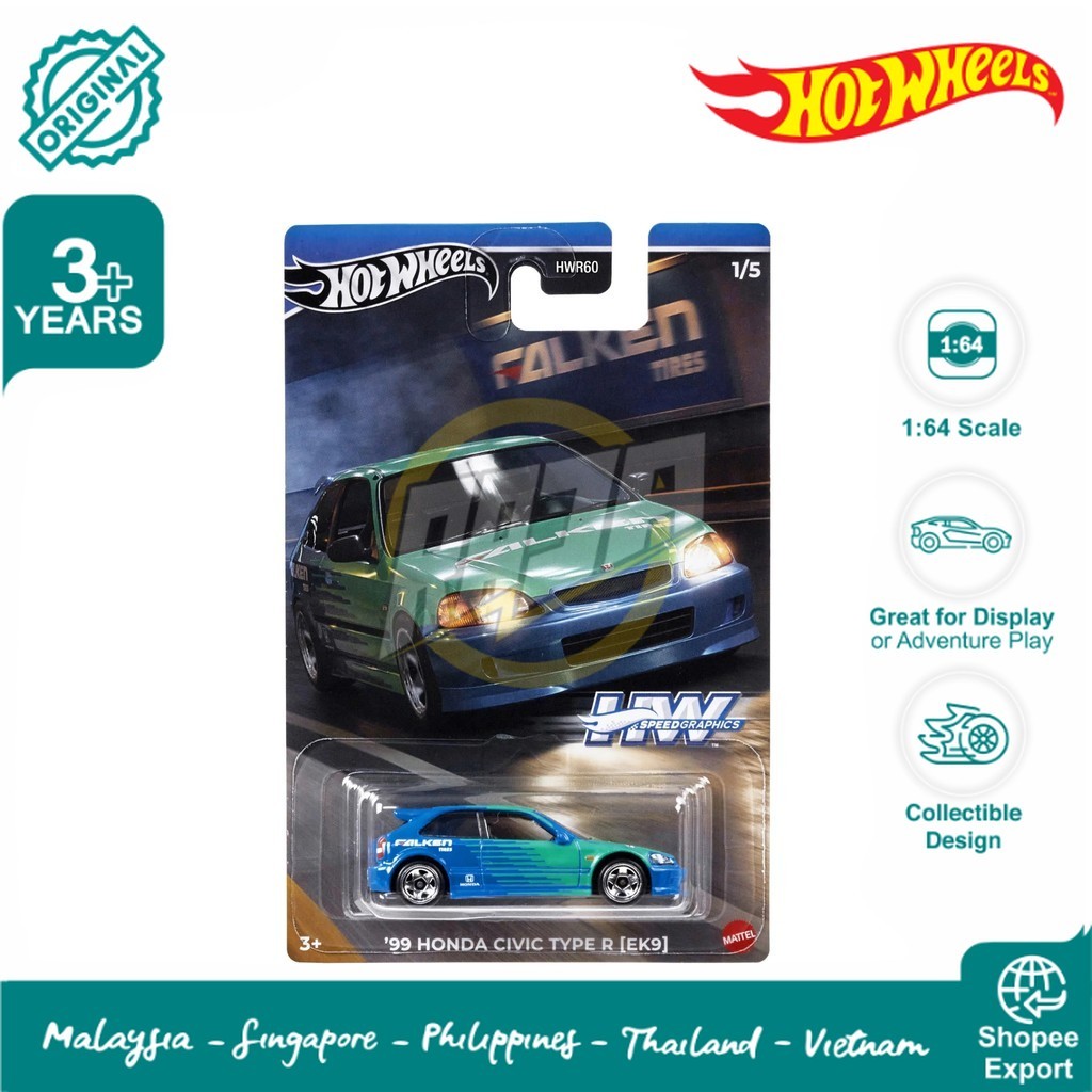 Hot Wheels  Hw Speedgraphics 99 Honda Civic Type R Ek9 Falken