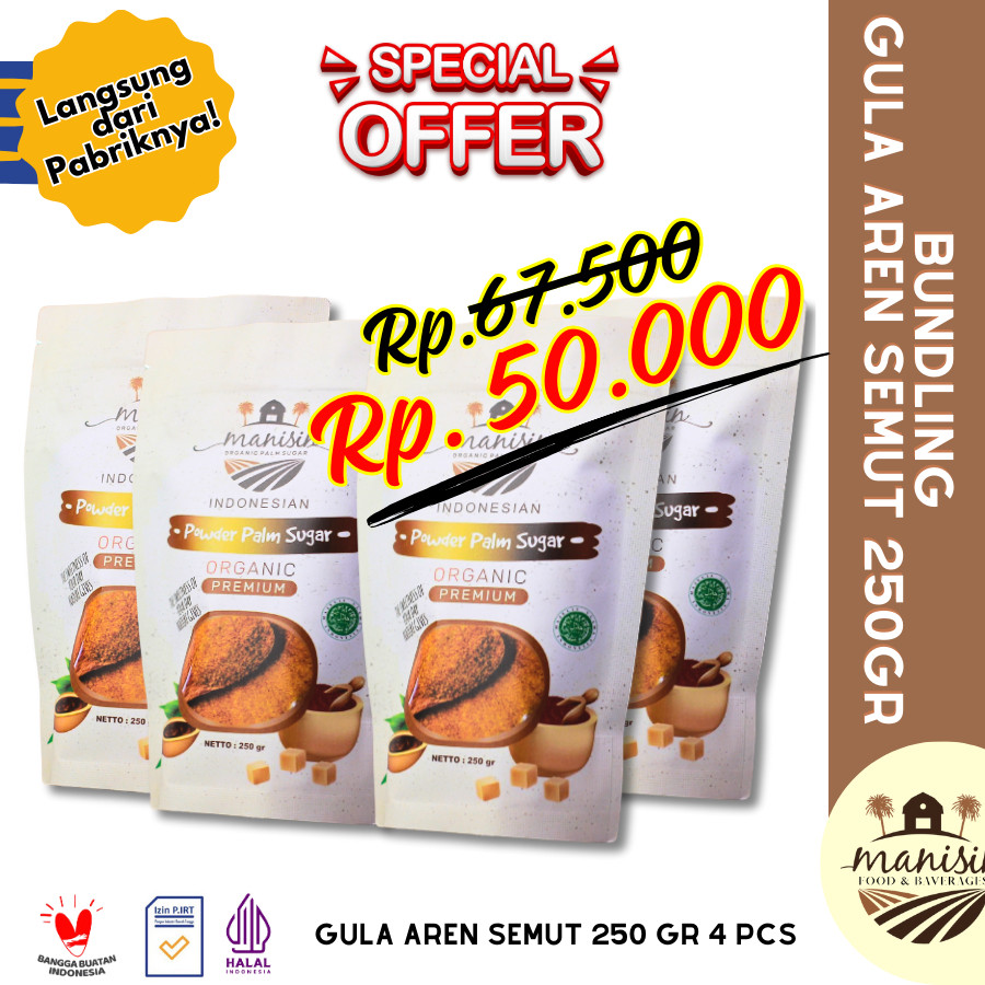 

Promo Bundling Manisin Gula Aren Semut Premium 250gr CRN GROUP