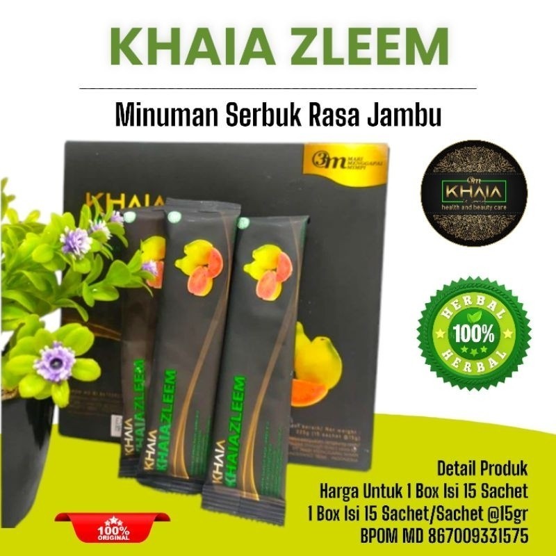 

KHAIA ZLEEM 1 BOX ISI 15 SACHET MINUMAN SERBUK RASA JAMBU ORIGINAL KHAIA