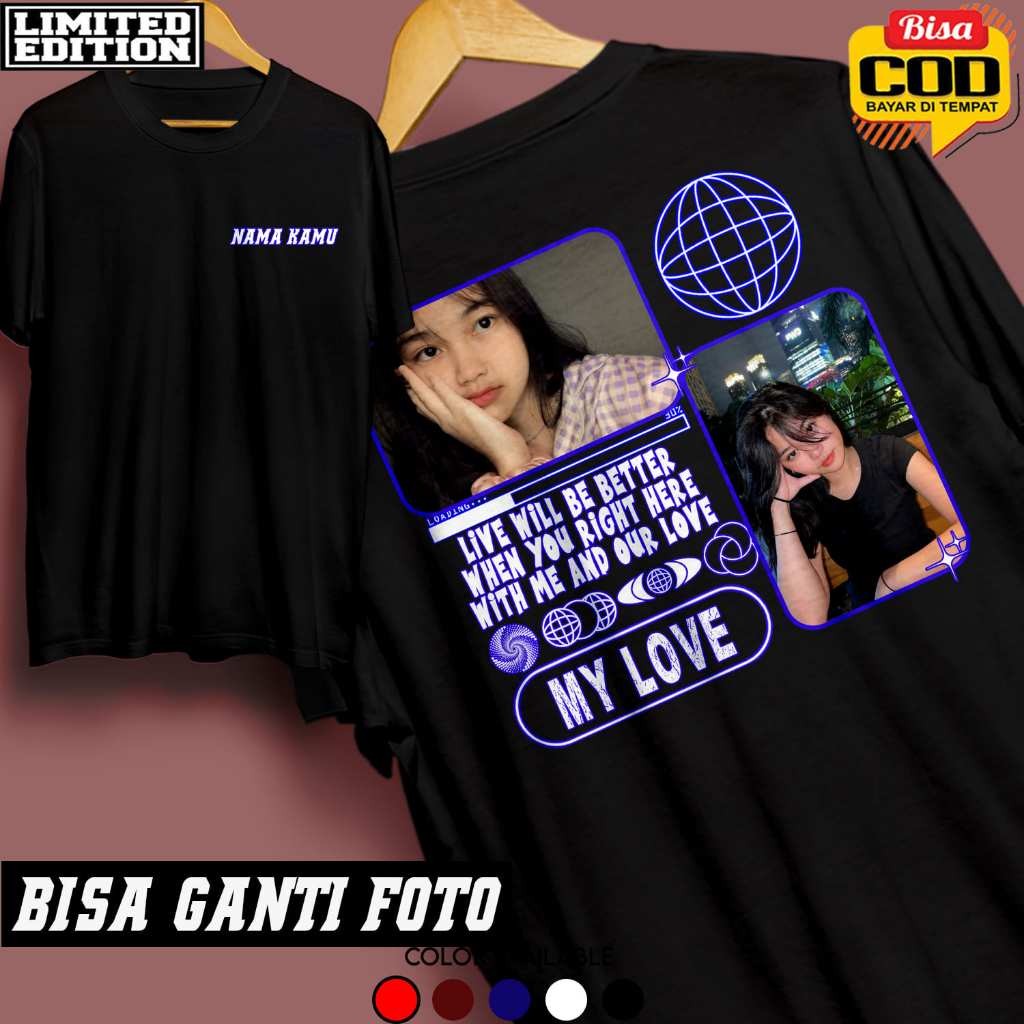 Baju Kaos Custom Foto Depan Belakang Bebas Pakai Foto Logo Dan Nama Suka Suka Sendiri Sablon Satuan