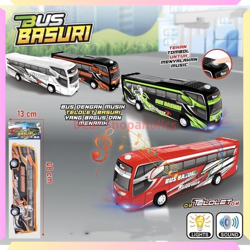 Ds Mainan  Anak Bus Basuri Mainan Viral Bus Telolet Dilengkapi Musik Dan Lampu