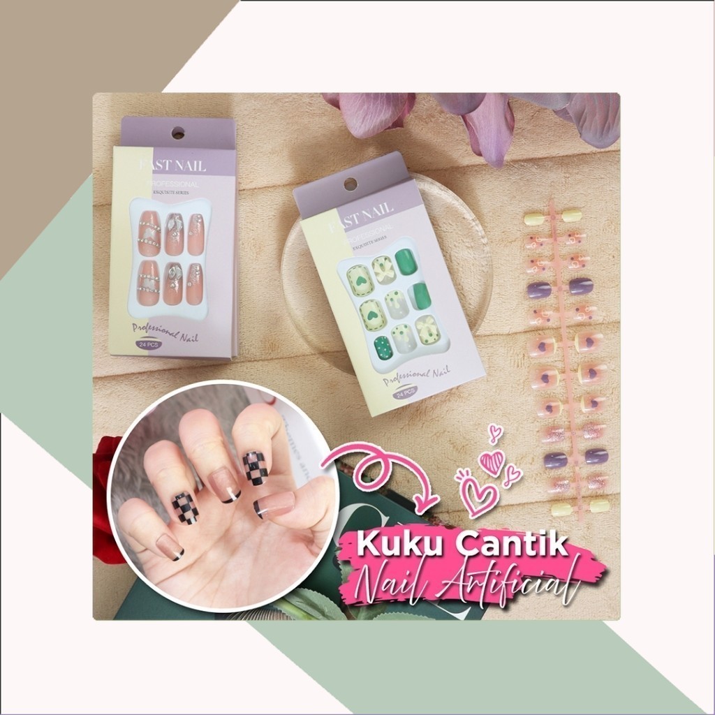 Goto Synaty Kuku Palsu Lem Pengantin Fake Nail Art Aesthetic Wedding