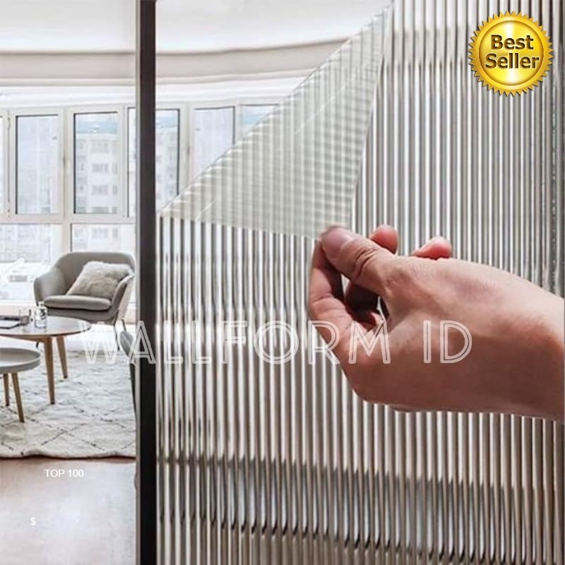 FLUTED PREMIUM REEDED MORU GLASS WINDOW STICKER | Sticker Kaca Fluted Reeded Moru Sandblast
