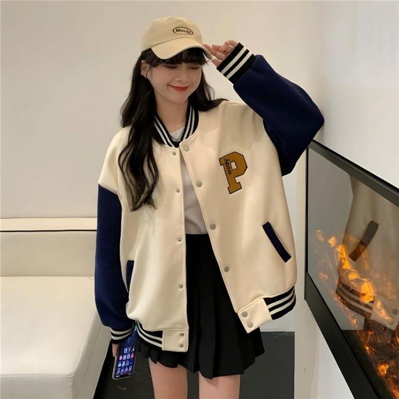 Jaket Varsity Big Size ( S - 6XL ) P SPACE Logo Jacket Baseball Kancing Bomber Oversized XXL XXXL 4X