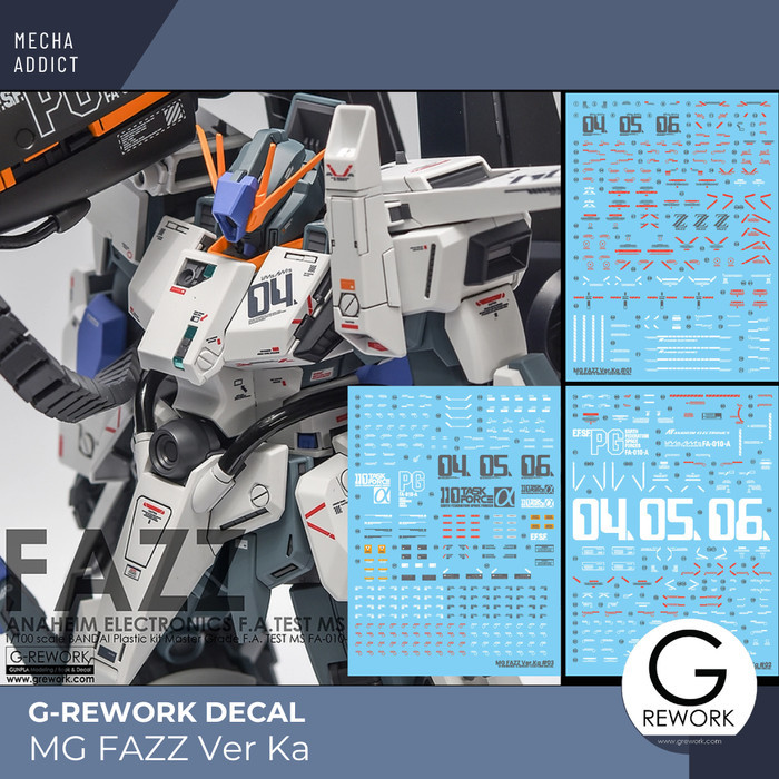 Water Slide Decal MG Gundam FAZZ Ver Ka by G-rework