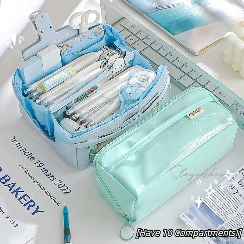 

Tempat Pensil Kanvas Berlapis Kapasitas Besar Organizer Alat Tulis Serbaguna Warna Pastel