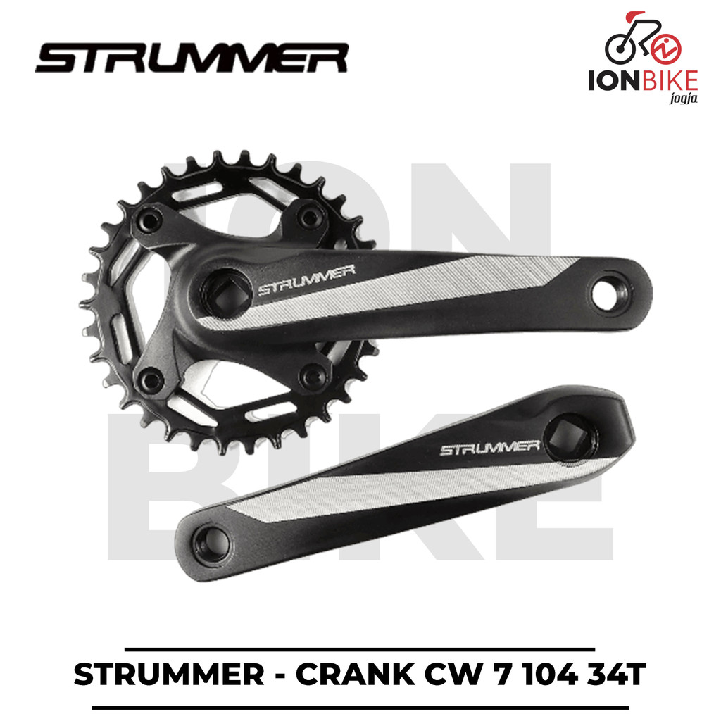 Crank Strummer CW7 34T BCD 104 Alloy 1 Single Speed Sepeda MTB BMX Fixie Arm 165mm CW-7 34 T Crankse