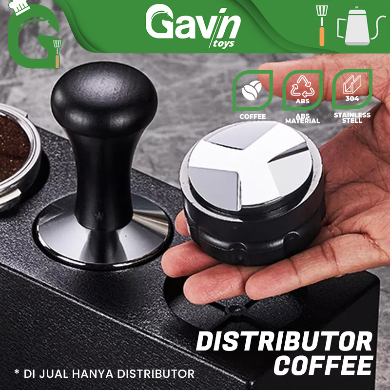 Distributor Kopi Plastik ABS Stainless - Coffee Distributor  Portafilter Barista Tools - Meratakan B