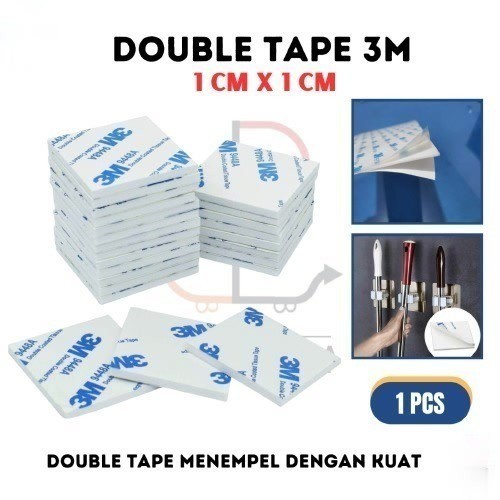 Double Tape 3M Solasi Bolak Balik 1CM Double Coated Tissue Adhesive Tape Foam Busa Kotak Lengket Pre