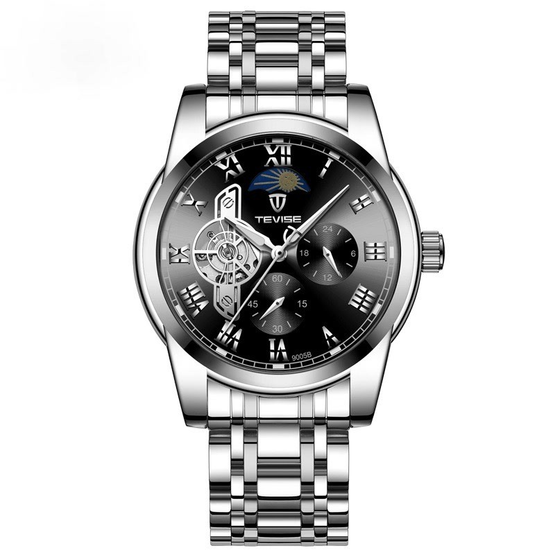 Tevise Watch For Men  Mechanical Automatic Tourbillon Stainless Steel Band 3ATM Waterproof wristwatc