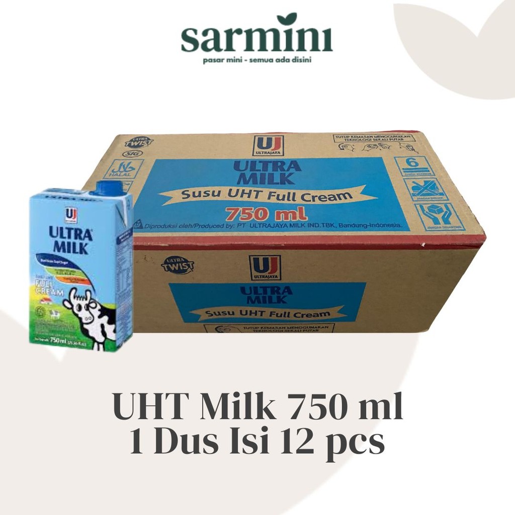 

Ultra milk UHT Full Cream 750ML ( DOS isi 12 Pack )