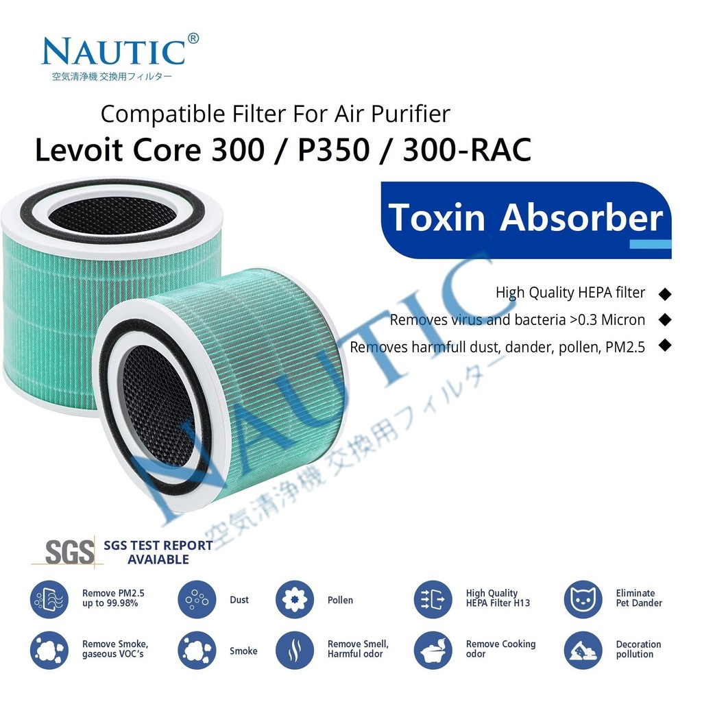 Filter Pengganti HEPA Filter untuk Air Purifier Levoit Core 300 - Toxin Absorber untuk Levoit Core P