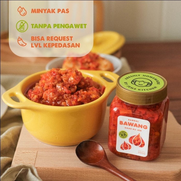 

Best-Promo SAMBAL BAWANG JENS KITCHEN 200 GRAM PEDAS GURIH NIKMAT FRESH