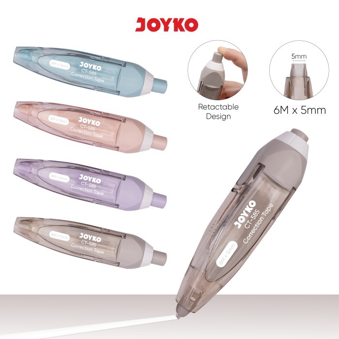 

JOYKO Pita Koreksi Correction Tape CT-585 Tip-X Kertas Penghapus Pena Ecer