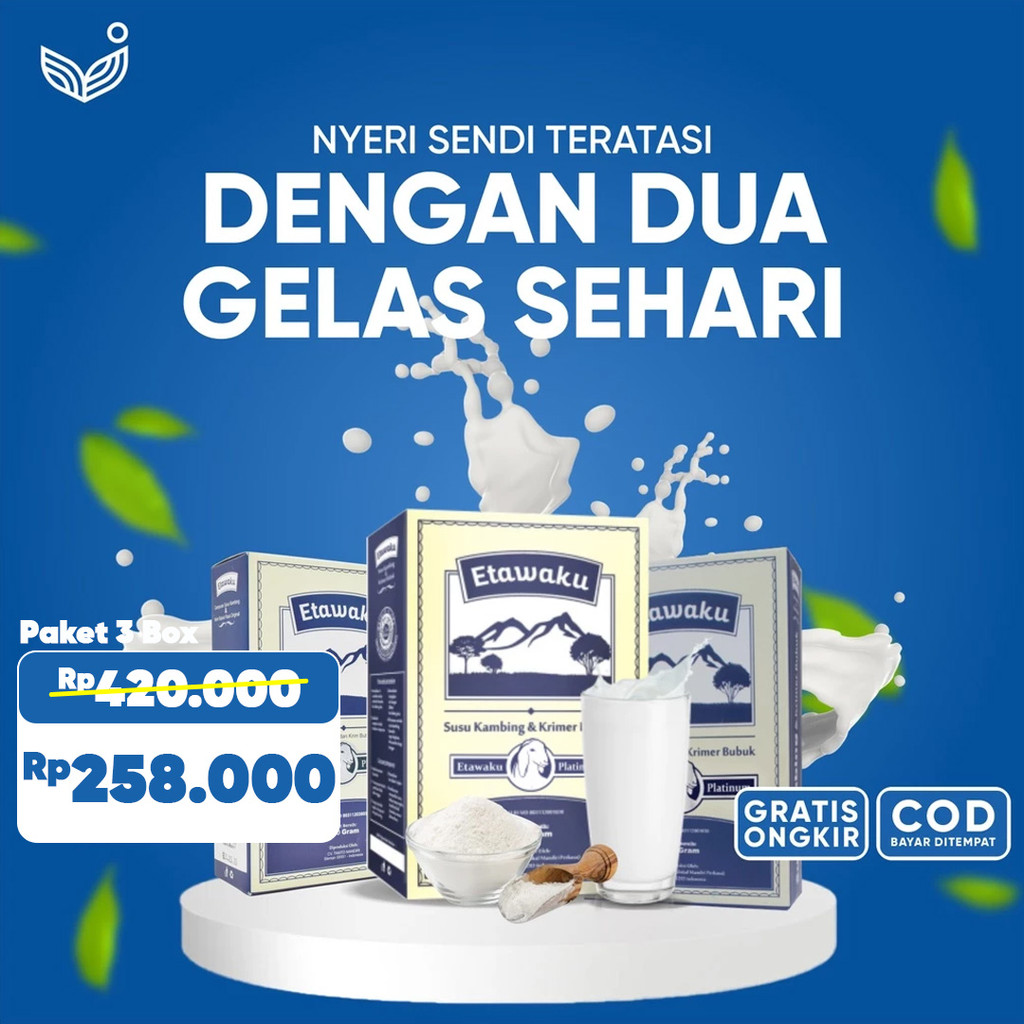 

ETAWAKU PLATINUM (PAKET HEMAT 3 BOX) - SUSU ETAWA ATASI NYERI SENDI & SESAK NAFAS