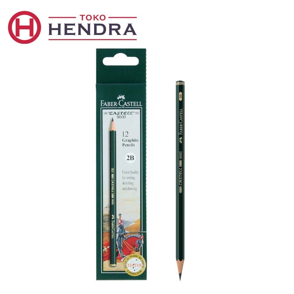 Pensil 2b Ujian Faber-Castell - 2B Castell 9000 Paket 1 Box Isi 12