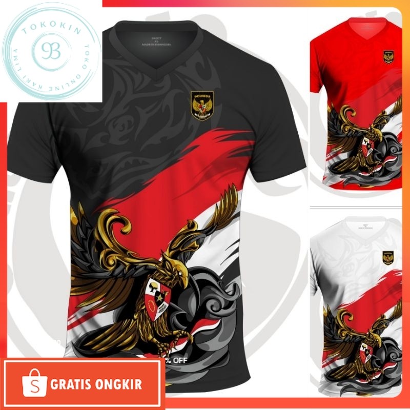 Olahraga Yuk / Jersey Timnas Merah Putih Kemerdekaan HUT RI  Baju Futsal Kaos Sepakbola