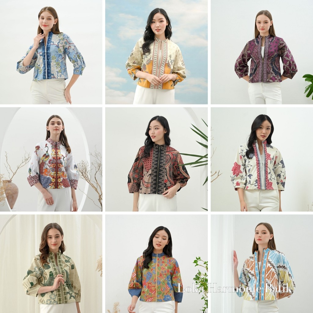 135 (part 1) - Baju Atasan Dress Kemeja Batik Keluarga Pasangan Couple Anak Modern Kekinian Imlek Na