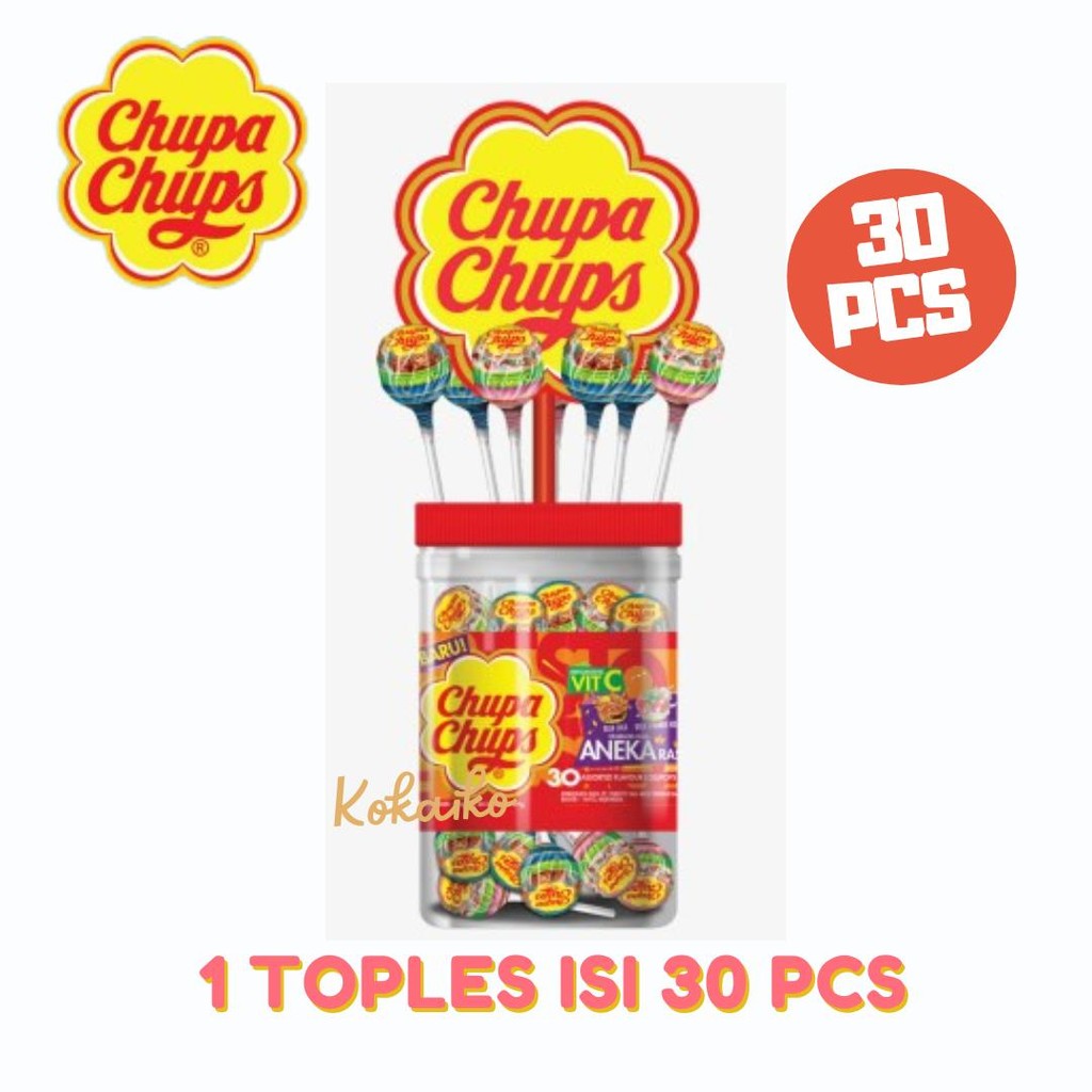 

Permen Chupa Chups 1 Toples isi 30 pcs - Permen Lolipop