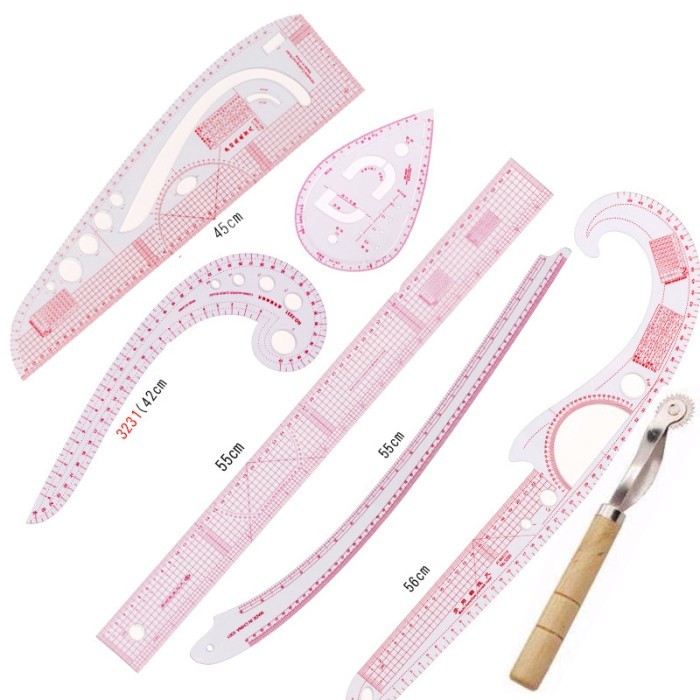 

Penggaris Jahit Transparan Clear Measuring Tailor Ruler 7 Pcs / Set - 7 Pcs/ set BNDG