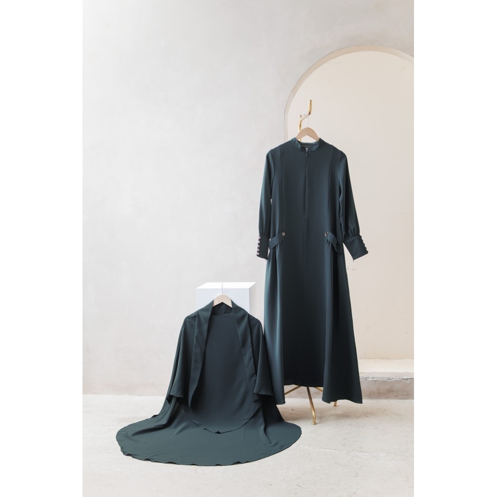 ✨LARIS✨ -Nouf Abaya - 9 Warna | Zysku Xena | Dress Haji Umroh Mazen Mina AntiUV FK Khimar Terpisah -