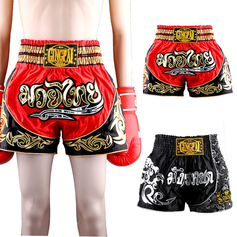 Free shipping Men's boxing printing pattern Shorts pants Kick Boxing Muay Thai King MMA Pants thai b