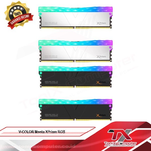 V-COLOR Manta XPrism Black / White RGB 32GB (16GBx2) DDR5 6200MHz | Ram PC DDR5 RGB