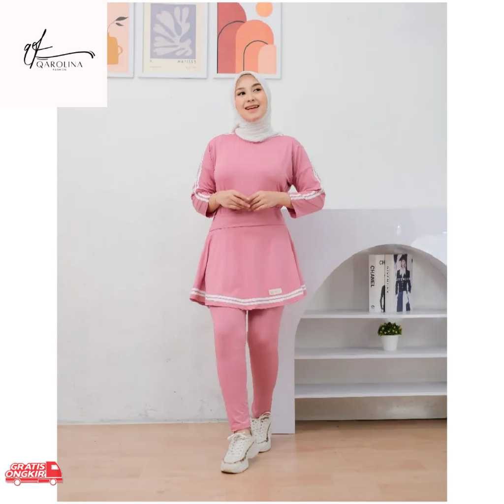 Olahraga Yuk / Baju Setelan Olahraga Wanita Muslimah One Set Jilbab Premium Sport Women