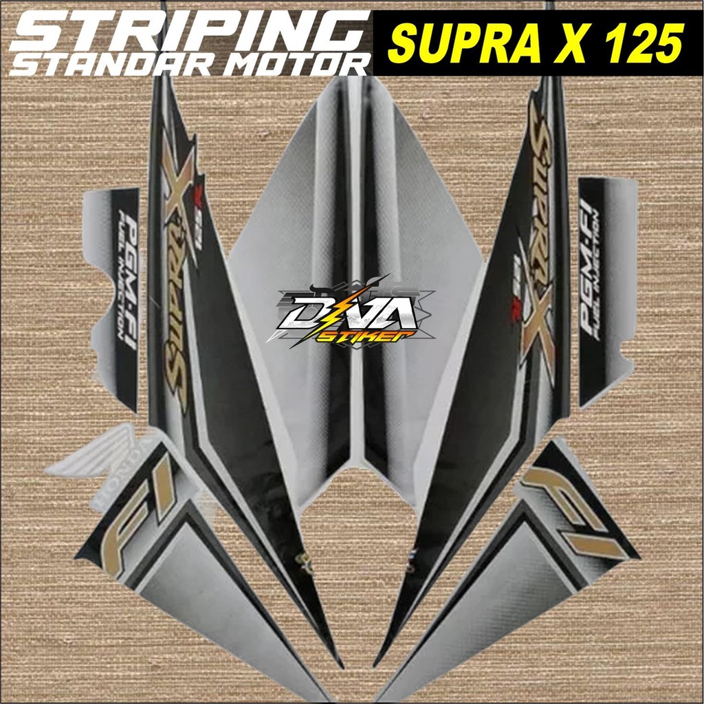striping honda supra x 125 r 2009 2010 pgm fi injeksi body abu hitam list body standar
