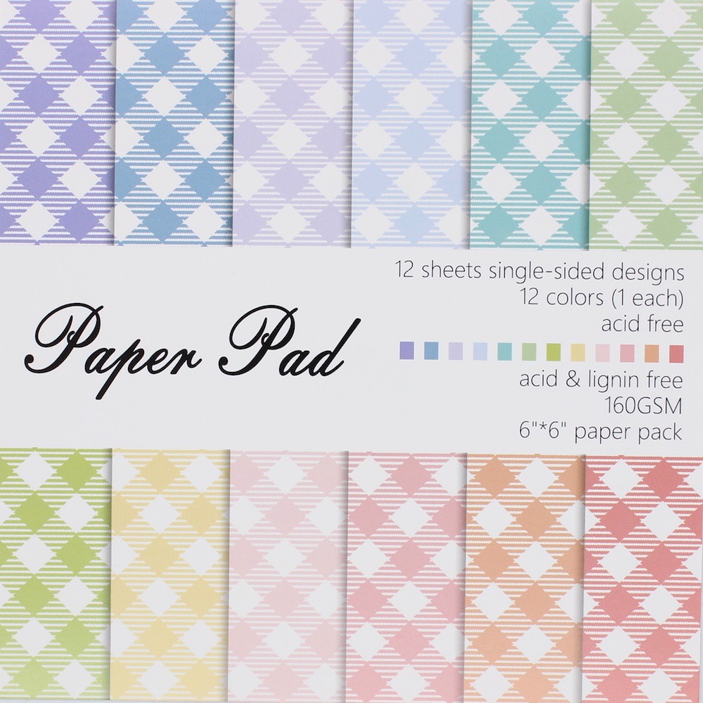 

KSCRAFT 6" Single-side Printed Gingham pattern creative papercraft art paper handmade scrapbooking kit set books