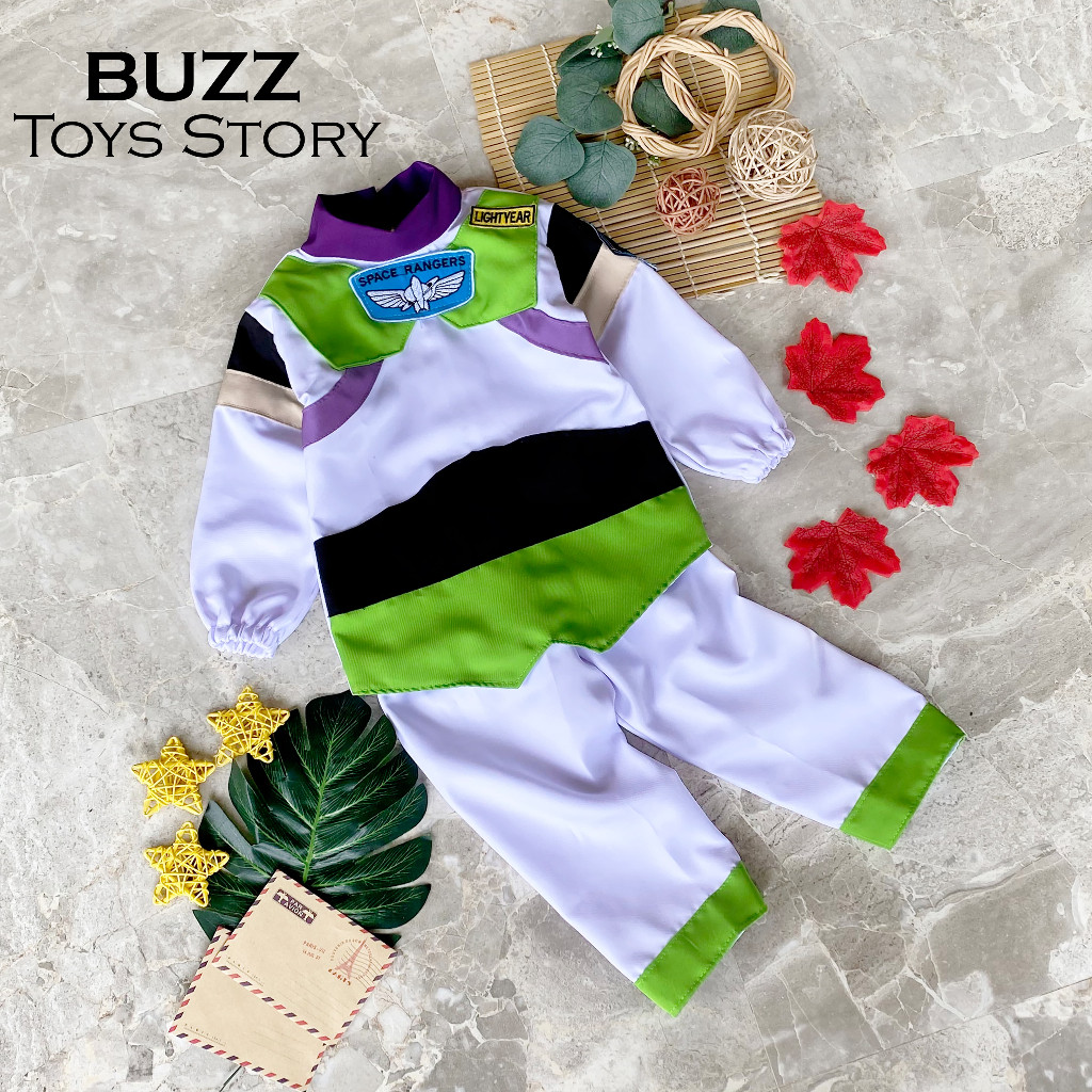 Azzafran – Kostum serial anak Kostum Buzz Lightyear Anak  Cosplay Toy Story Laki-Laki