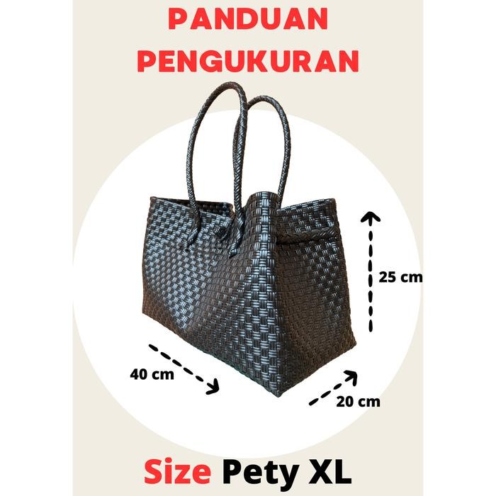 Promo Tas Anyaman Jali Jali Premium Jumbo Wanita Model Petty Terbaru - Pink, XXL terlaris