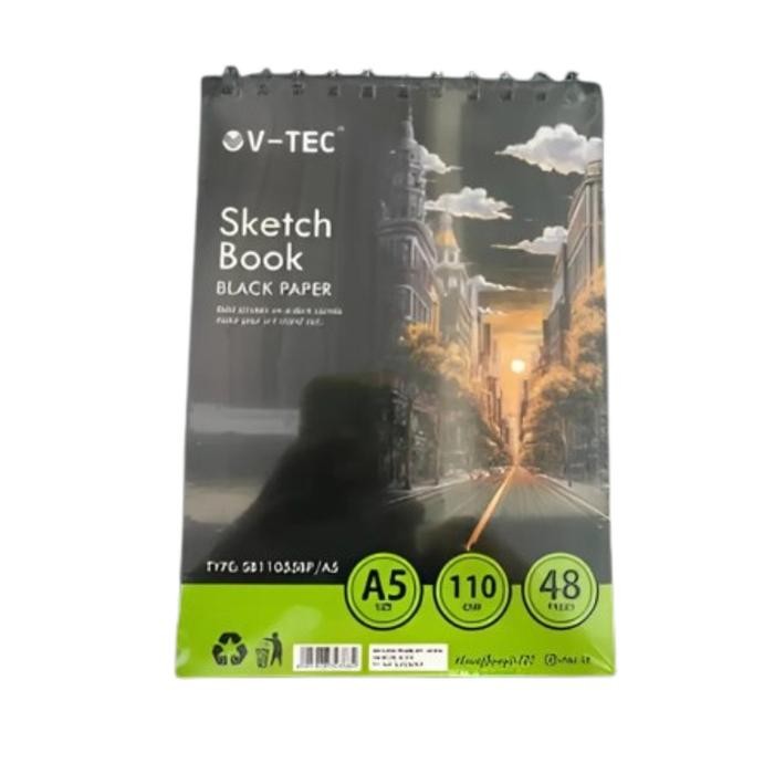 

TERLARIS! Sketch Book Hitam V-Tec 110gsm SB11055BP 48 Lembar - A4