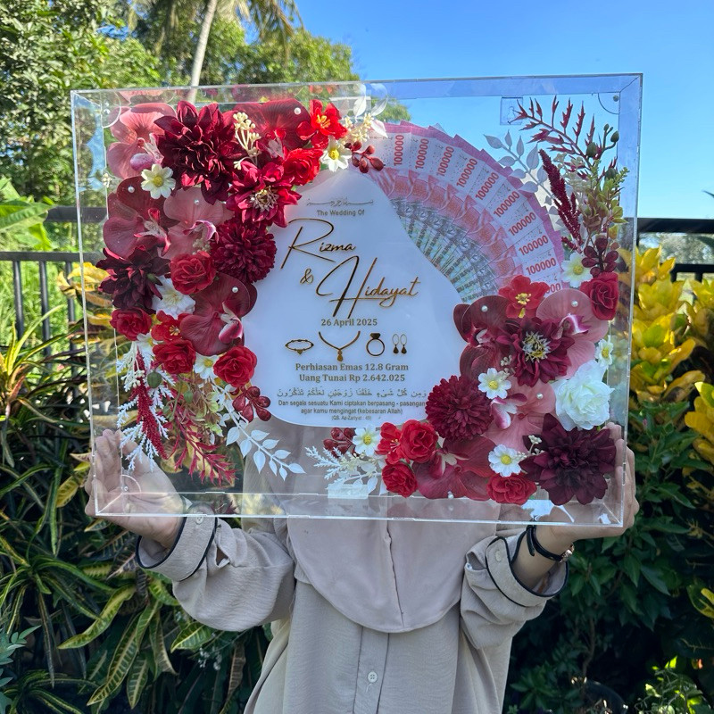 MAHAR UANG MURAH | FRAME AKRILIK | MAHAR TRANSPARAN