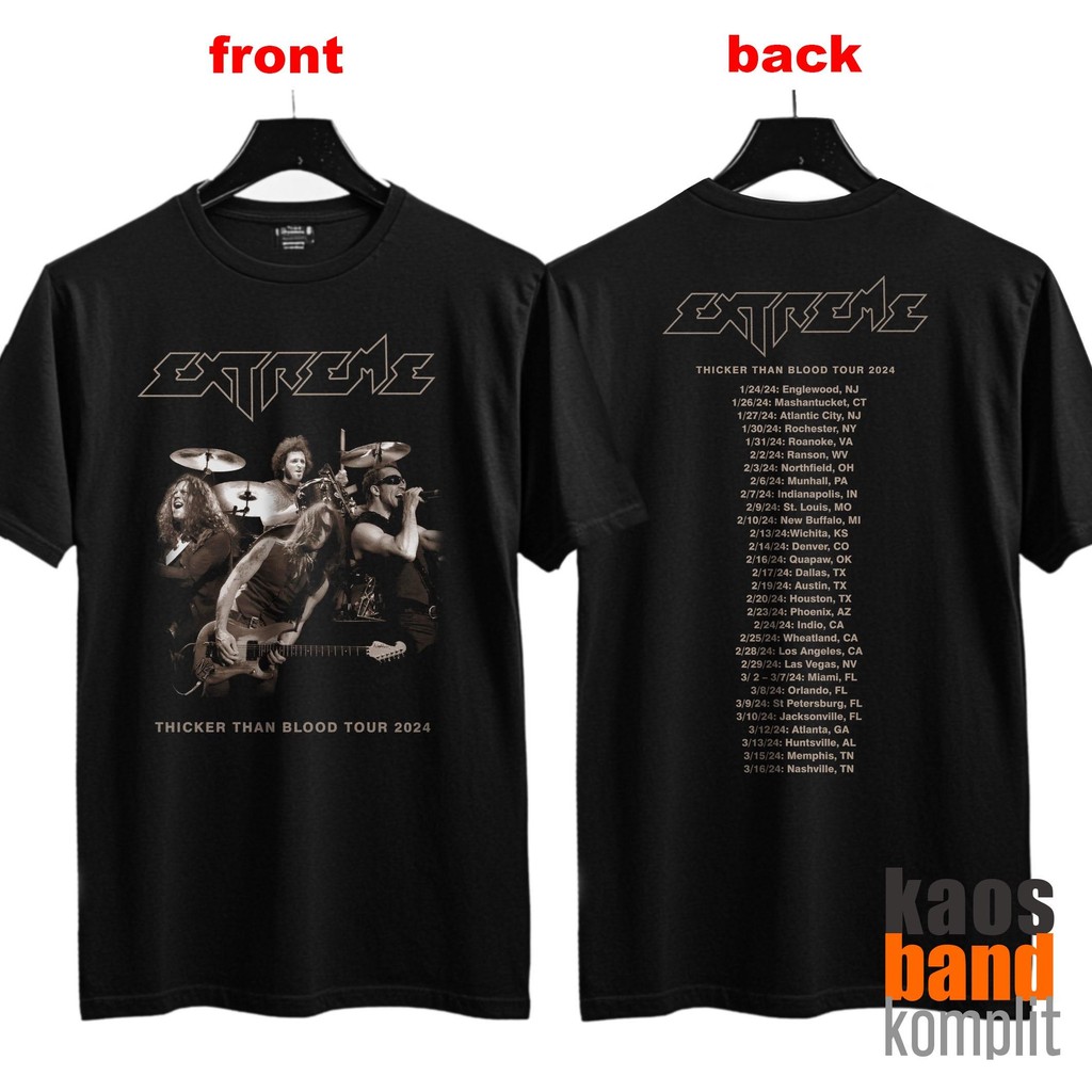 Kaos Band EXTREME TOUR 2024 - NSA Premium 100% cotton