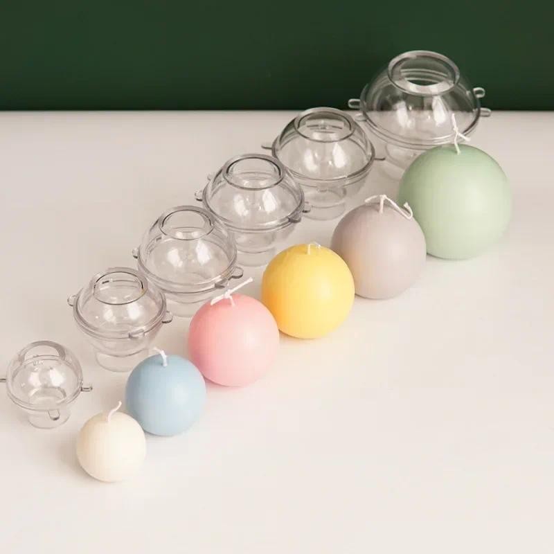 

5-10cm Spherical Candle Plastic Mold DIY Handmade Round Ball Planet Series Aromatherapy Candle Making Supplies Acrylic Molds Kit
