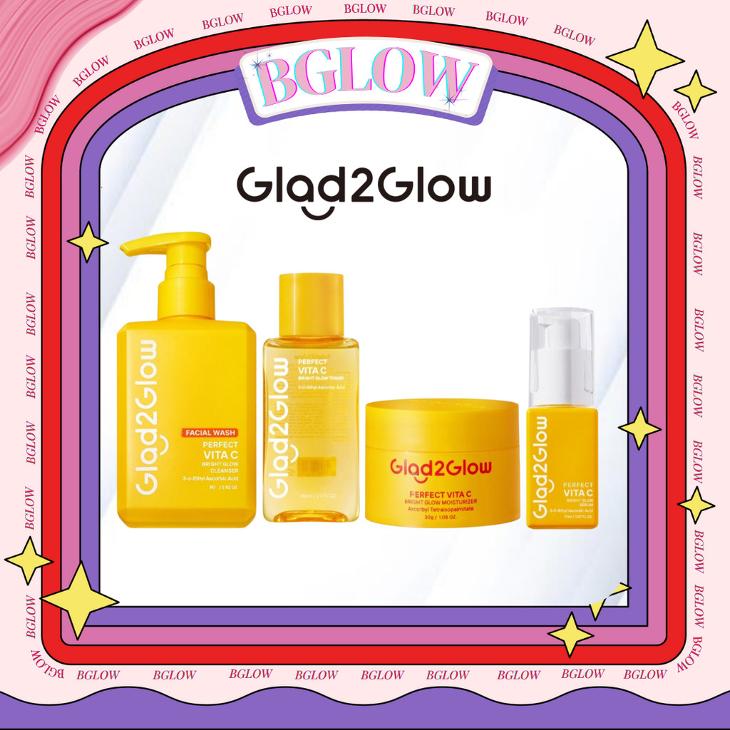 GLAD2GLOW PERFECT VITA C SERIES | MICELLAR WATER | MOISTURIZER VITA C | SERUM VITA C| FACE CLEANSER 